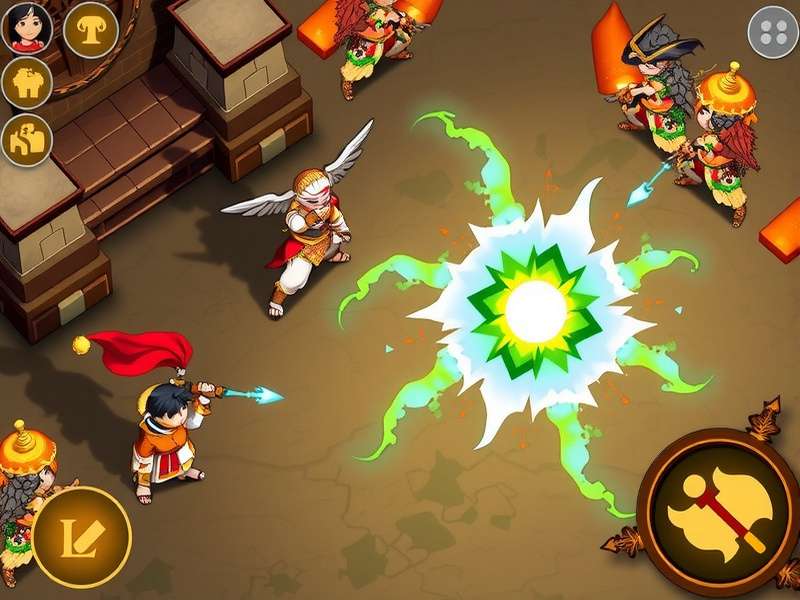 Kebab Kingdom Glory combat screenshot showing elemental attacks